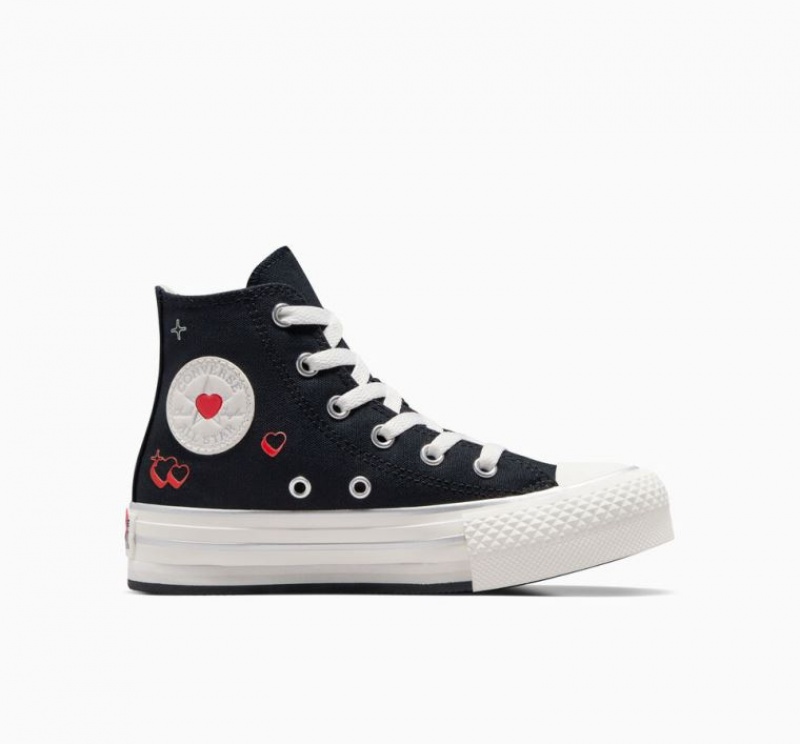 Tenis Plataforma Converse Chuck Taylor All Star Eva Lift Y2K Heart Niños Negras | COLOMBIA A6314Z