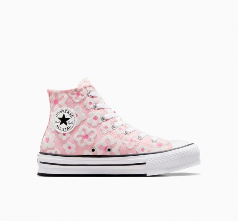 Tenis Plataforma Converse Chuck Taylor All Star Lift Flower Embroidery Niños Rosas | COLOMBIA L9436G