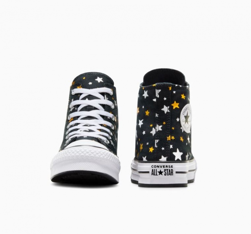 Tenis Plataforma Converse Chuck Taylor All Star Lift Sparkle Niños Negras | COLOMBIA O2569A