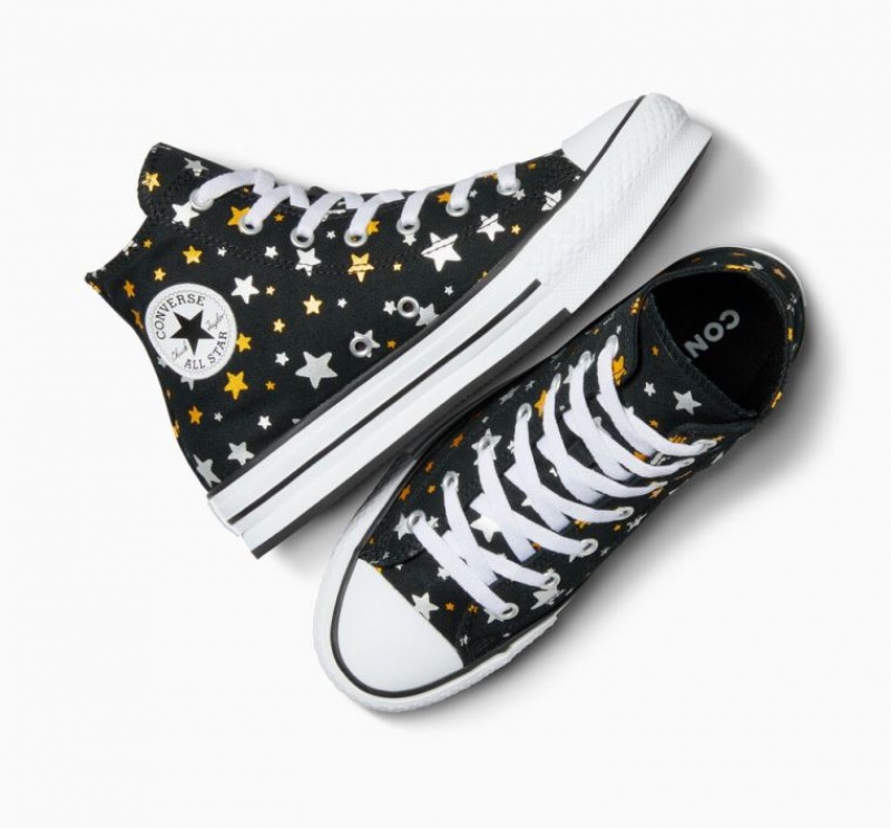 Tenis Plataforma Converse Chuck Taylor All Star Lift Sparkle Niños Negras | COLOMBIA O2569A