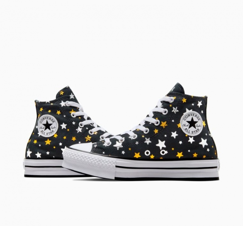 Tenis Plataforma Converse Chuck Taylor All Star Lift Sparkle Niños Negras | COLOMBIA O2569A