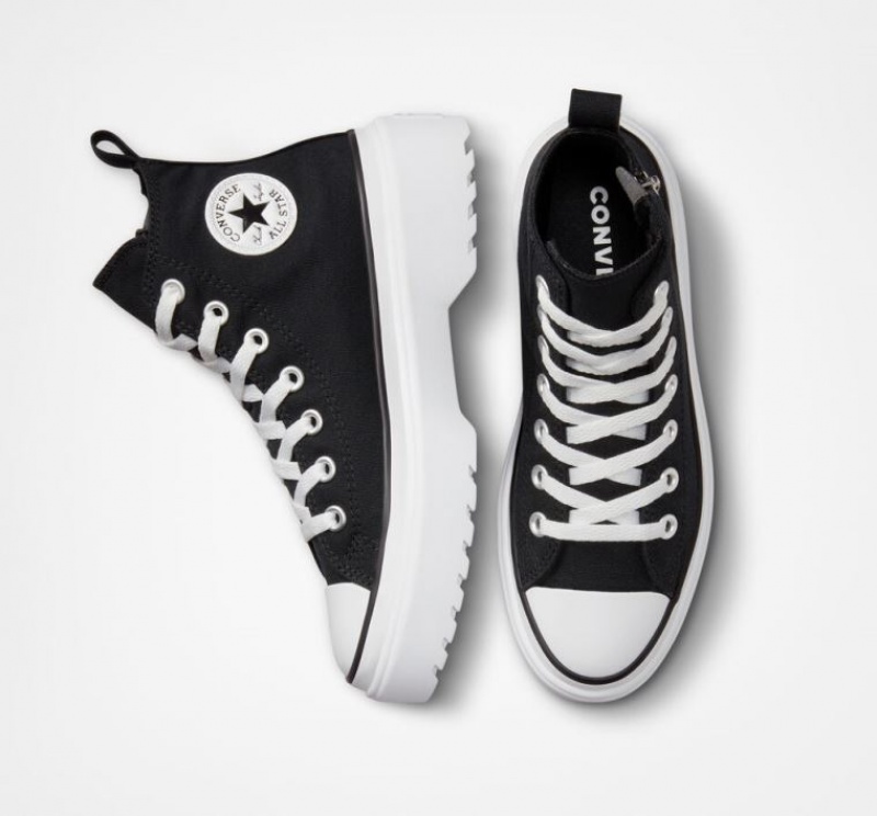 Tenis Plataforma Converse Chuck Taylor All Star Lugged Lift Canvas Niños Negras | COLOMBIA P9284A