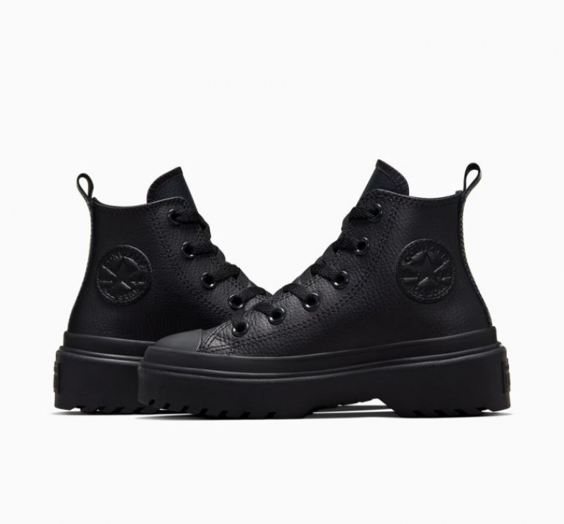 Tenis Plataforma Converse Chuck Taylor All Star Lugged Lift Leather Niños Negras | COLOMBIA P9240L