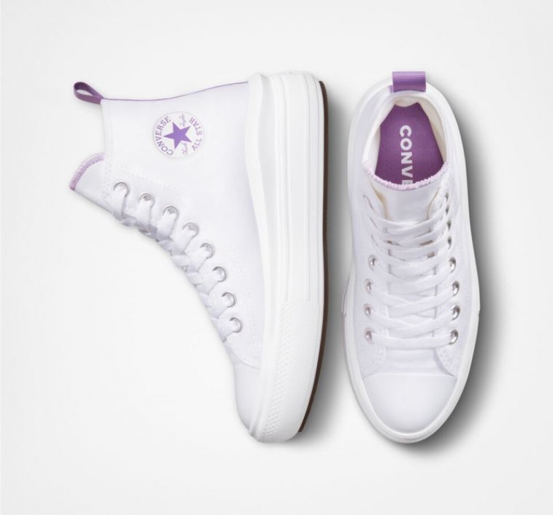 Tenis Plataforma Converse Chuck Taylor All Star Move Niños Blancas | COLOMBIA J4025I