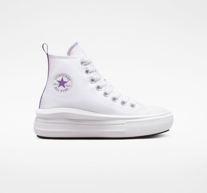 Tenis Plataforma Converse Chuck Taylor All Star Move Niños Blancas | COLOMBIA J4025I