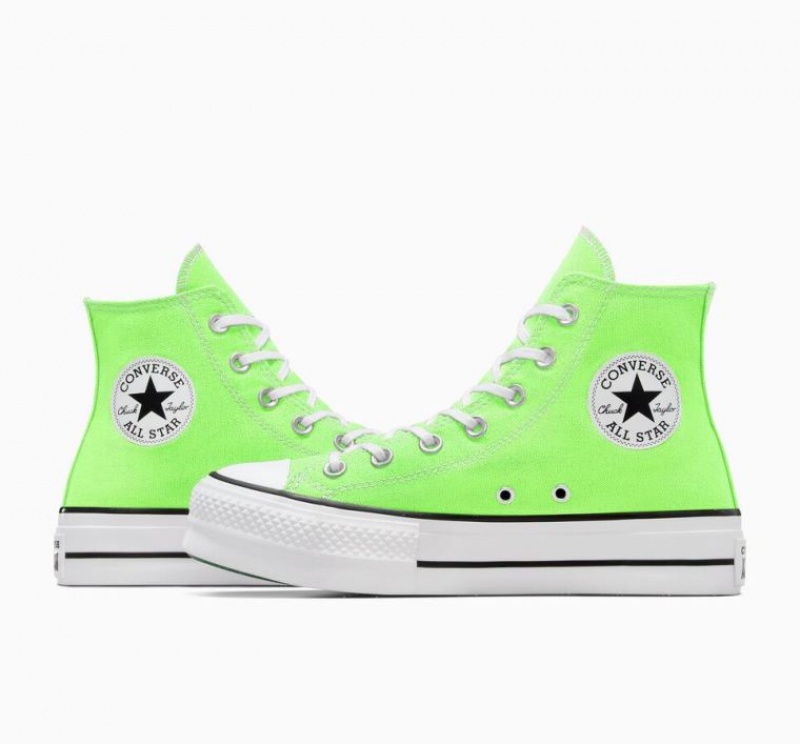 Tenis Plataforma Converse Chuck Taylor All Star Lift Mujer Verde Claro | COLOMBIA R1684T