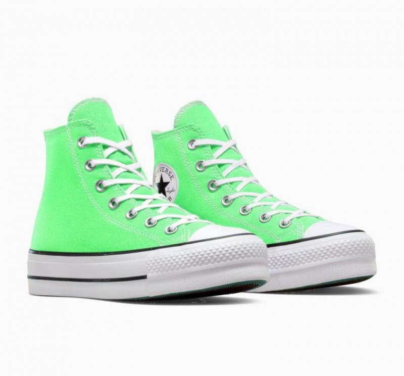 Tenis Plataforma Converse Chuck Taylor All Star Lift Mujer Verde Claro | COLOMBIA X0361T