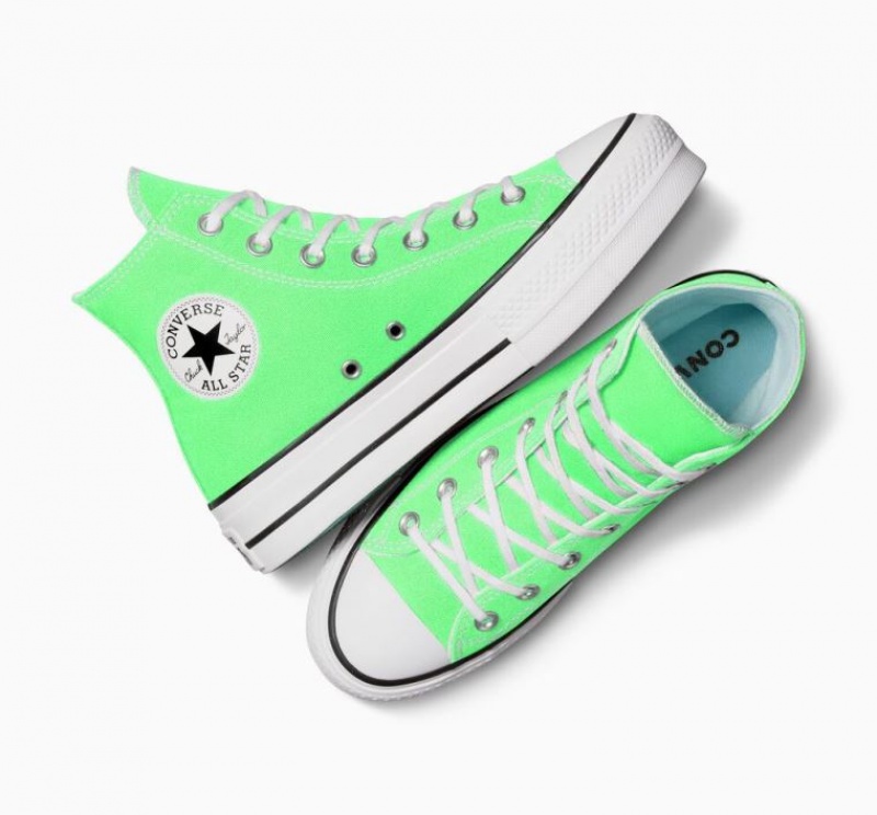 Tenis Plataforma Converse Chuck Taylor All Star Lift Mujer Verde Claro | COLOMBIA X0361T