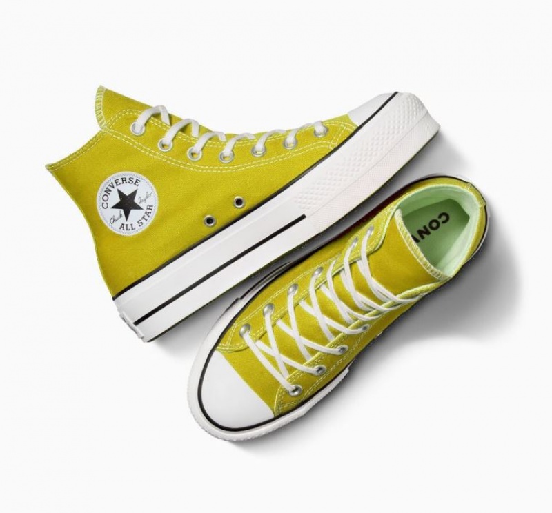 Tenis Plataforma Converse Chuck Taylor All Star Lift Mujer Amarillo | COLOMBIA R8065T