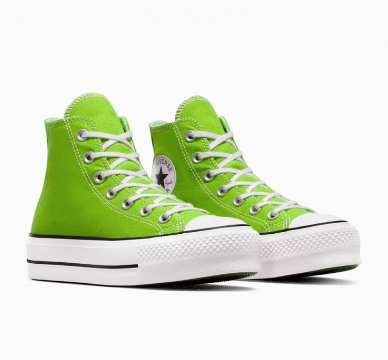 Tenis Plataforma Converse Chuck Taylor All Star Lift Mujer Verde | COLOMBIA C5196U