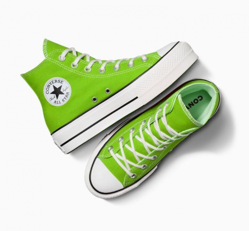 Tenis Plataforma Converse Chuck Taylor All Star Lift Mujer Verde | COLOMBIA C5196U