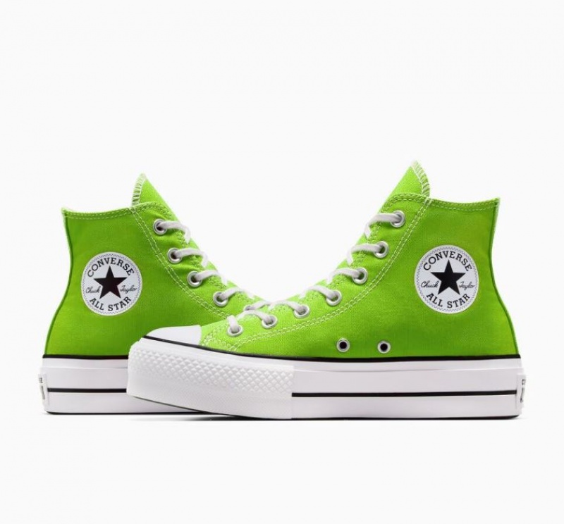 Tenis Plataforma Converse Chuck Taylor All Star Lift Mujer Verde | COLOMBIA C5196U