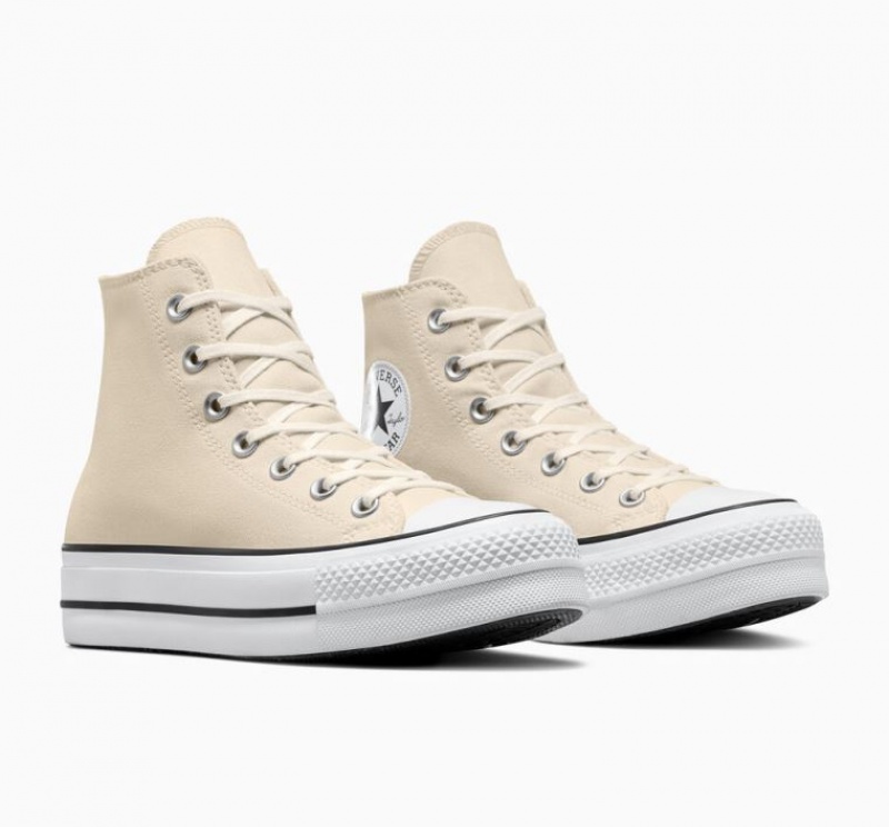 Tenis Plataforma Converse Chuck Taylor All Star Lift Mujer Beige | COLOMBIA H7205L