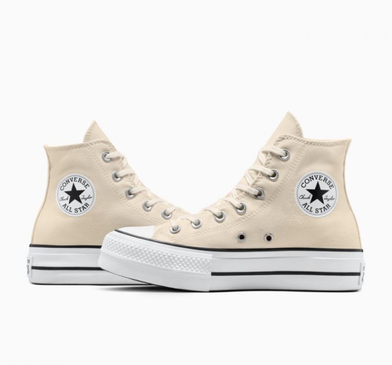 Tenis Plataforma Converse Chuck Taylor All Star Lift Mujer Beige | COLOMBIA H7205L