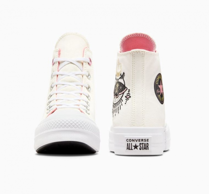 Tenis Plataforma Converse Chuck Taylor All Star Lift Alchemy Embroidery Mujer Beige | COLOMBIA A9610M