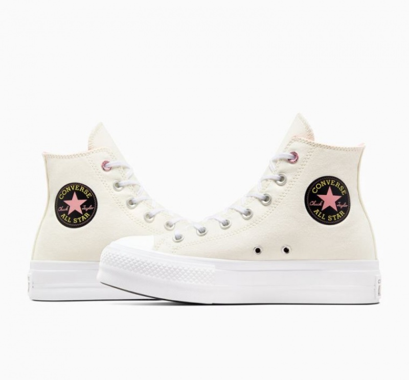 Tenis Plataforma Converse Chuck Taylor All Star Lift Alchemy Embroidery Mujer Beige | COLOMBIA A9610M