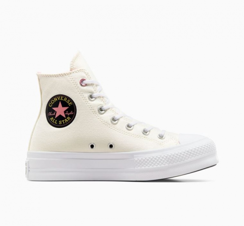 Tenis Plataforma Converse Chuck Taylor All Star Lift Alchemy Embroidery Mujer Beige | COLOMBIA A9610M