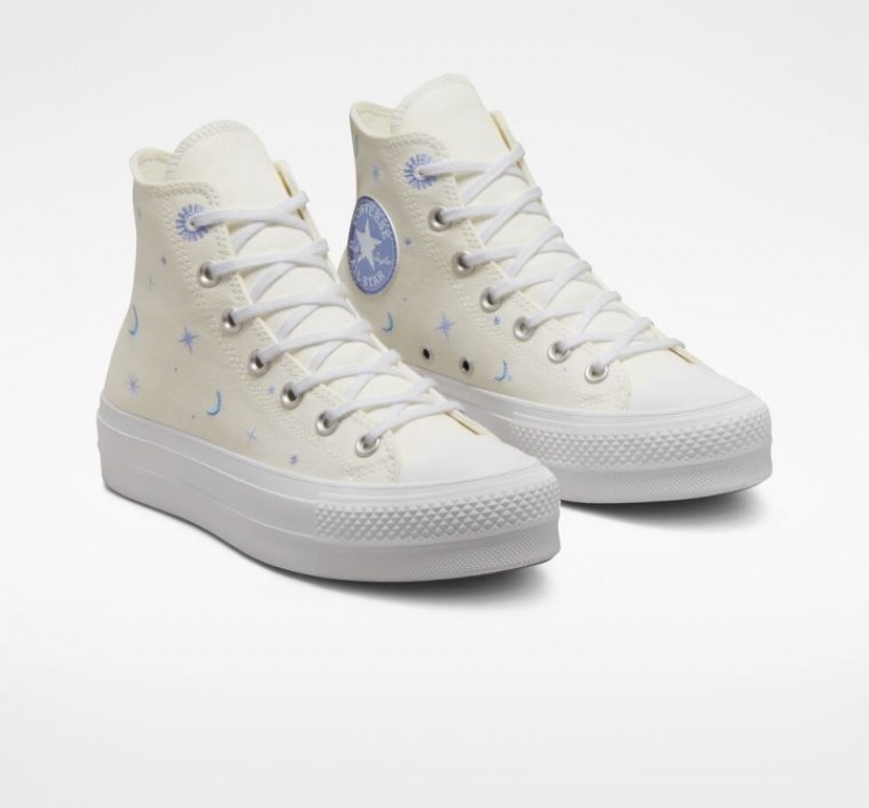 Tenis Plataforma Converse Chuck Taylor All Star Lift Celestial Mujer Beige | COLOMBIA C5397P