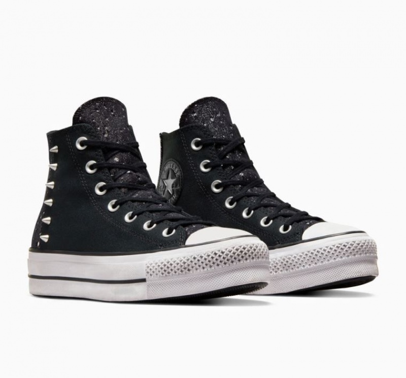 Tenis Plataforma Converse Chuck Taylor All Star Lift Chrome Mujer Negras | COLOMBIA K9178Q