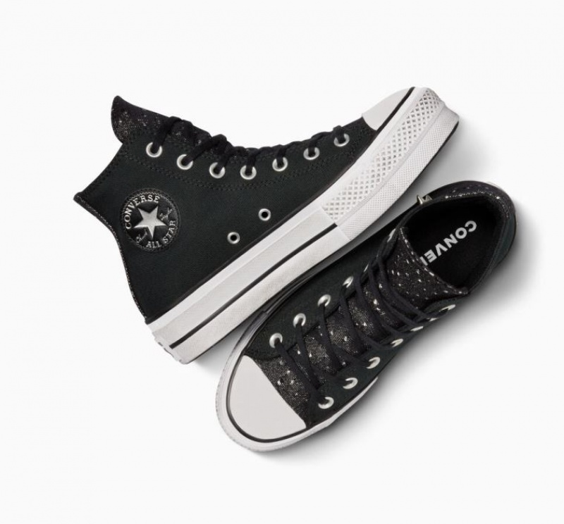 Tenis Plataforma Converse Chuck Taylor All Star Lift Chrome Mujer Negras | COLOMBIA K9178Q