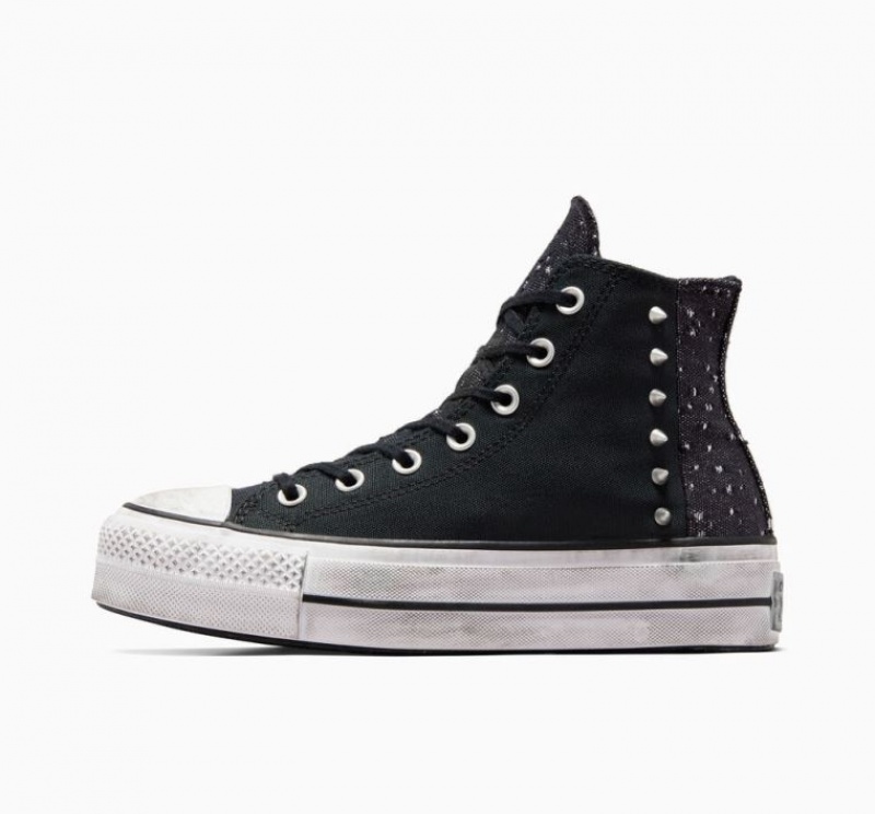 Tenis Plataforma Converse Chuck Taylor All Star Lift Chrome Mujer Negras | COLOMBIA K9178Q