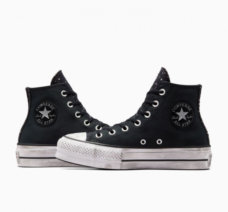 Tenis Plataforma Converse Chuck Taylor All Star Lift Chrome Mujer Negras | COLOMBIA K9178Q