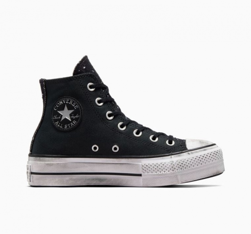 Tenis Plataforma Converse Chuck Taylor All Star Lift Chrome Mujer Negras | COLOMBIA K9178Q