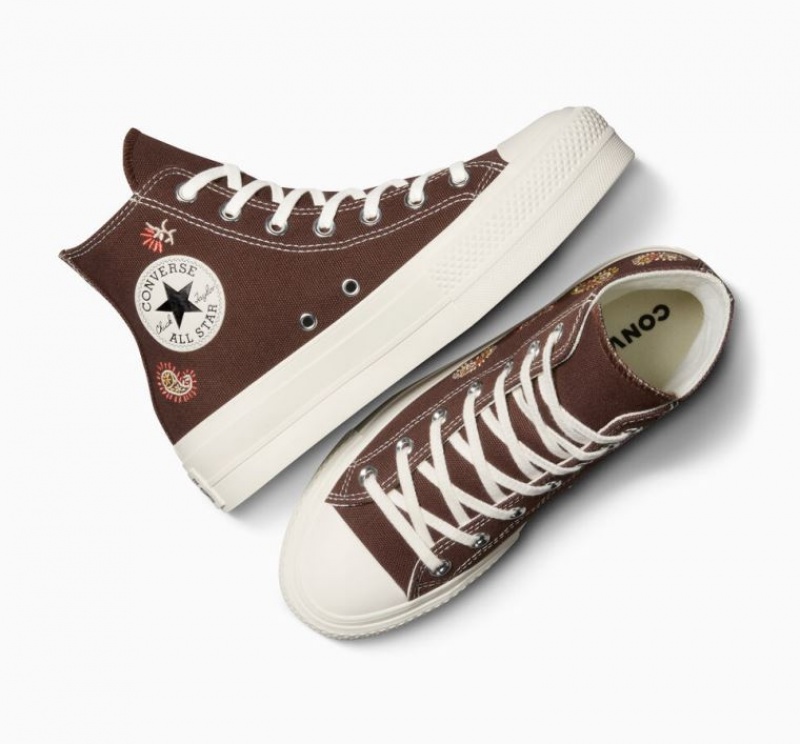 Tenis Plataforma Converse Chuck Taylor All Star Lift Crafted Evolution Mujer Marrones | COLOMBIA W4213Z