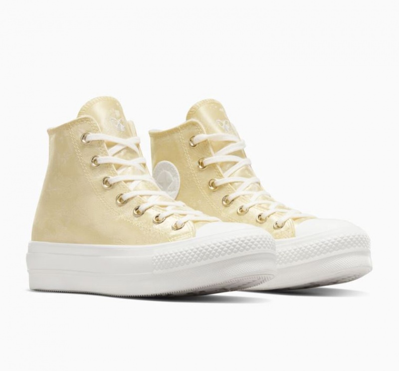 Tenis Plataforma Converse Chuck Taylor All Star Lift Golden Butterfly Mujer Limón | COLOMBIA A2195O