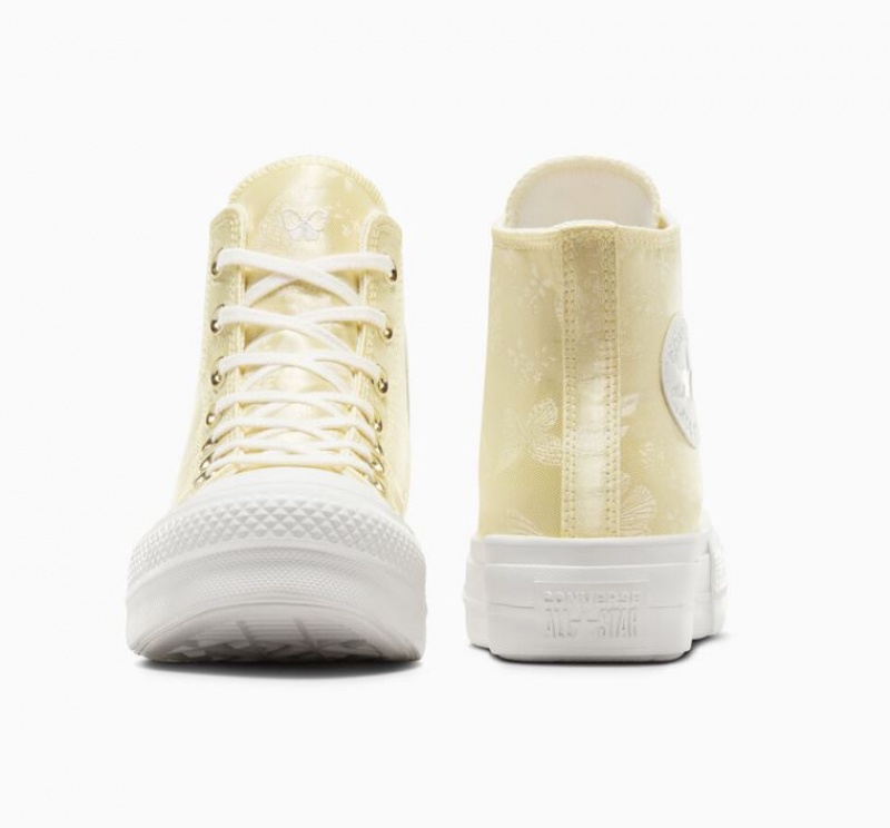 Tenis Plataforma Converse Chuck Taylor All Star Lift Golden Butterfly Mujer Limón | COLOMBIA A2195O