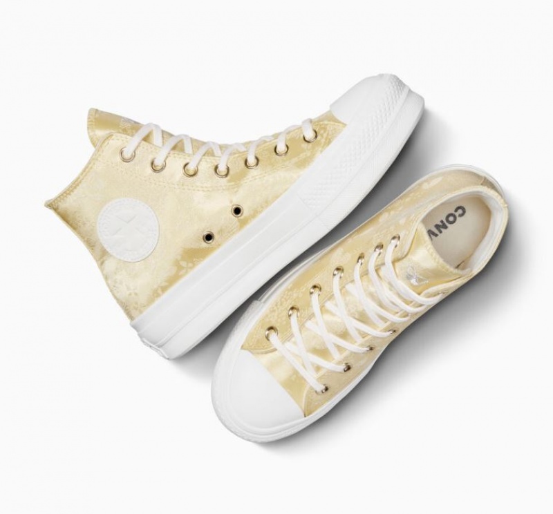 Tenis Plataforma Converse Chuck Taylor All Star Lift Golden Butterfly Mujer Limón | COLOMBIA A2195O