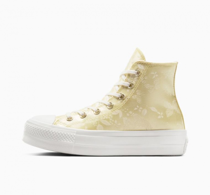 Tenis Plataforma Converse Chuck Taylor All Star Lift Golden Butterfly Mujer Limón | COLOMBIA A2195O