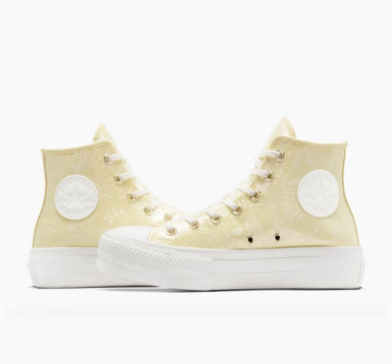 Tenis Plataforma Converse Chuck Taylor All Star Lift Golden Butterfly Mujer Limón | COLOMBIA A2195O