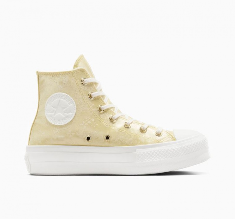 Tenis Plataforma Converse Chuck Taylor All Star Lift Golden Butterfly Mujer Limón | COLOMBIA A2195O