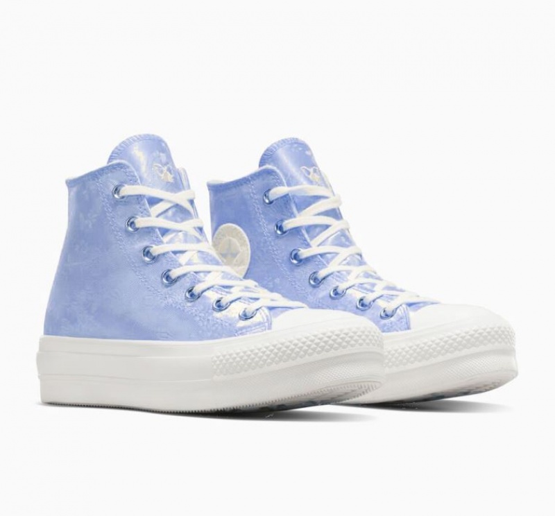 Tenis Plataforma Converse Chuck Taylor All Star Lift Golden Butterfly Mujer Azules Claro | COLOMBIA E7085J