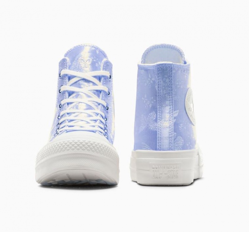 Tenis Plataforma Converse Chuck Taylor All Star Lift Golden Butterfly Mujer Azules Claro | COLOMBIA E7085J