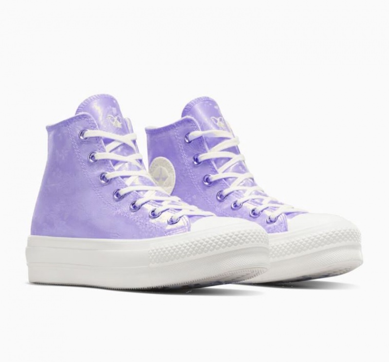 Tenis Plataforma Converse Chuck Taylor All Star Lift Golden Butterfly Mujer Lavanda | COLOMBIA A9756H