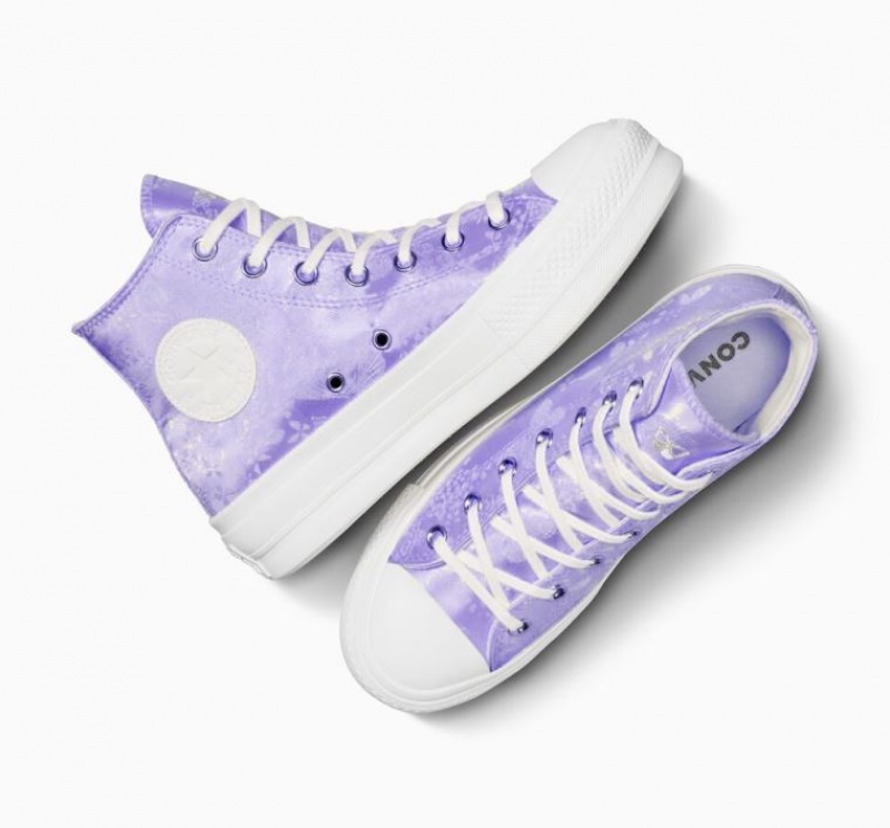 Tenis Plataforma Converse Chuck Taylor All Star Lift Golden Butterfly Mujer Lavanda | COLOMBIA A9756H