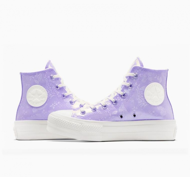 Tenis Plataforma Converse Chuck Taylor All Star Lift Golden Butterfly Mujer Lavanda | COLOMBIA A9756H