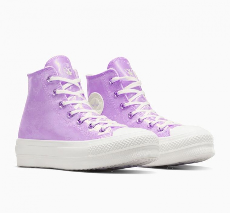 Tenis Plataforma Converse Chuck Taylor All Star Lift Golden Butterfly Mujer Lavanda | COLOMBIA M6241V