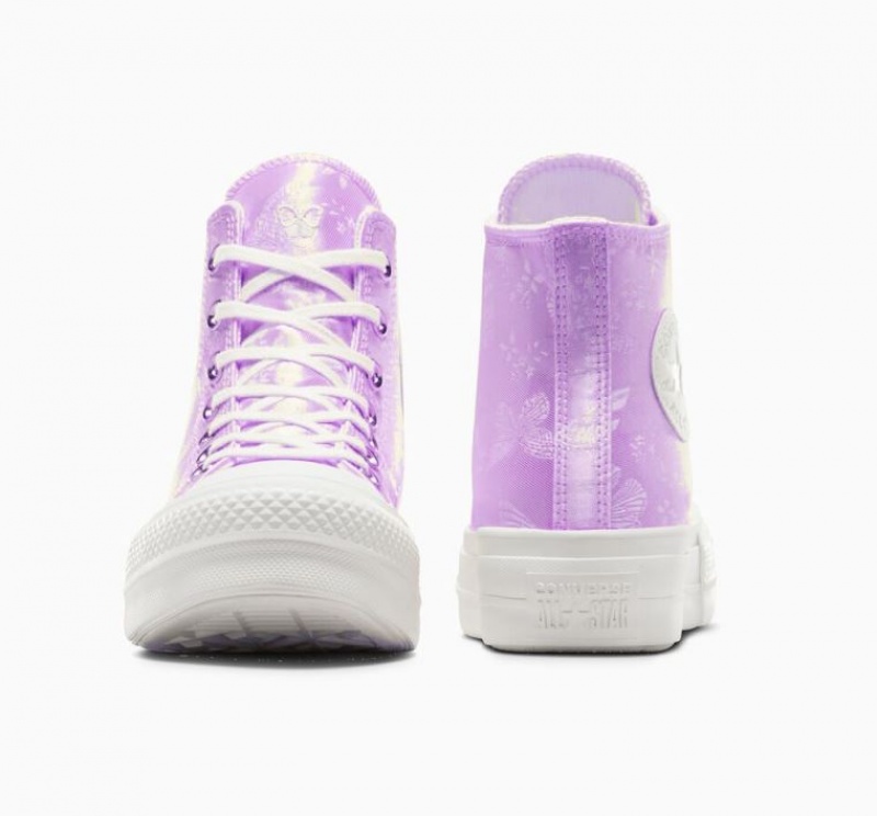 Tenis Plataforma Converse Chuck Taylor All Star Lift Golden Butterfly Mujer Lavanda | COLOMBIA M6241V