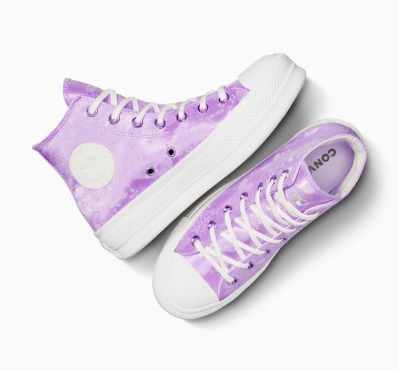 Tenis Plataforma Converse Chuck Taylor All Star Lift Golden Butterfly Mujer Lavanda | COLOMBIA M6241V