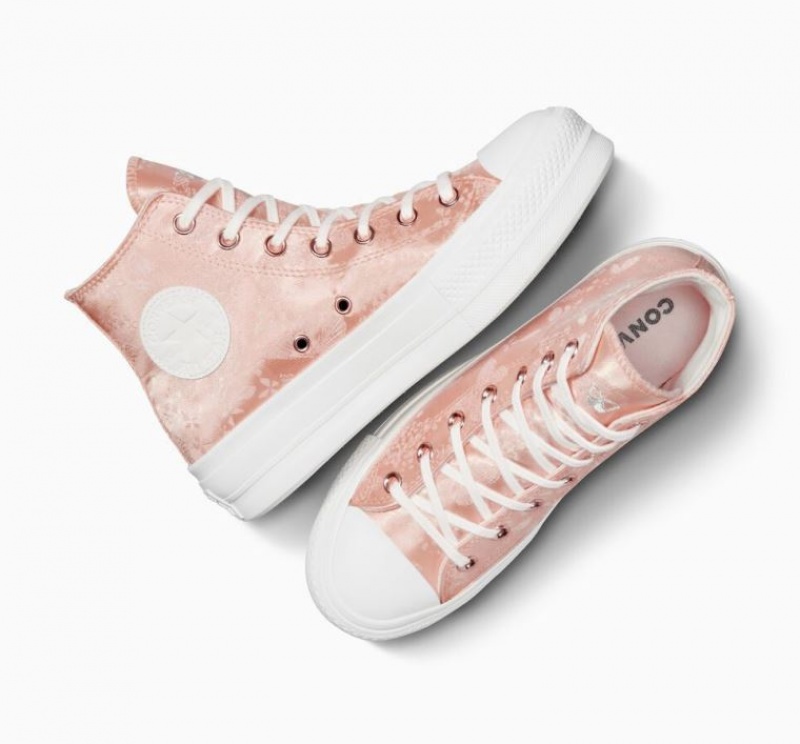 Tenis Plataforma Converse Chuck Taylor All Star Lift Golden Butterfly Mujer Coral | COLOMBIA S3015L