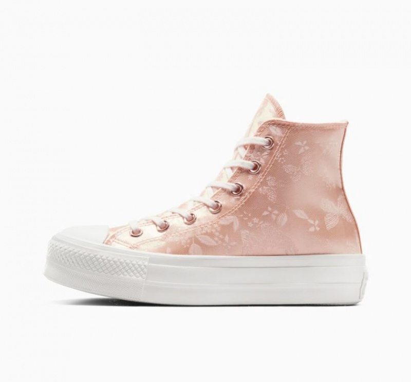 Tenis Plataforma Converse Chuck Taylor All Star Lift Golden Butterfly Mujer Coral | COLOMBIA S3015L