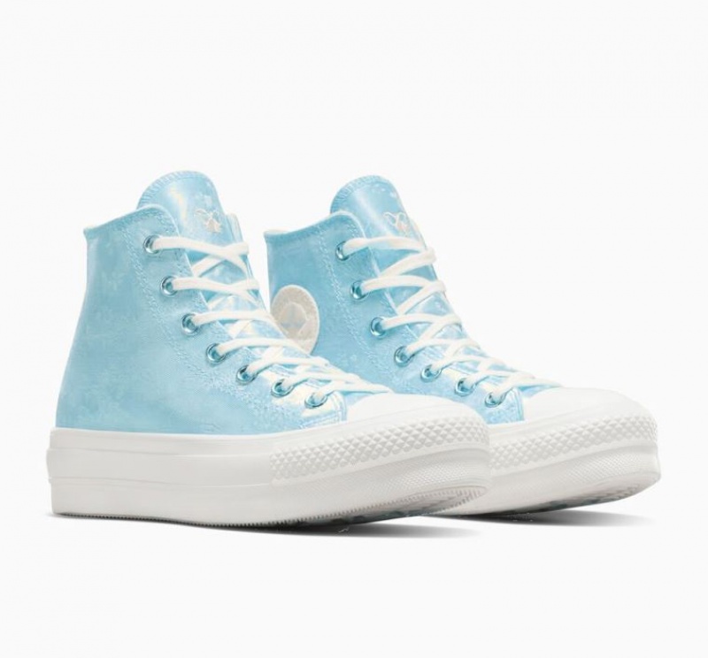 Tenis Plataforma Converse Chuck Taylor All Star Lift Golden Butterfly Mujer Azules Claro | COLOMBIA M9183X