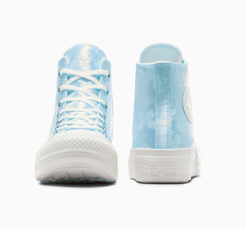 Tenis Plataforma Converse Chuck Taylor All Star Lift Golden Butterfly Mujer Azules Claro | COLOMBIA M9183X