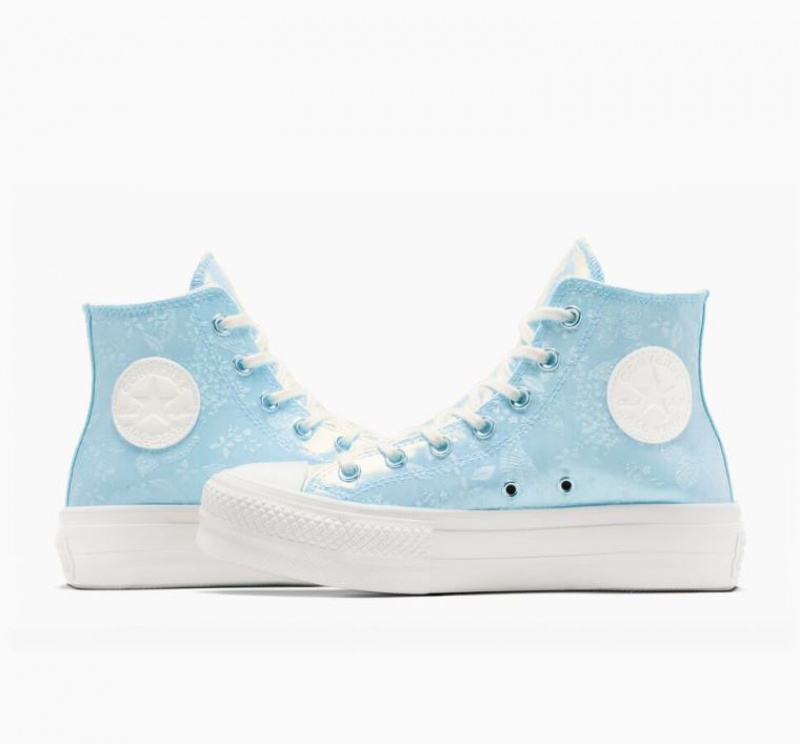 Tenis Plataforma Converse Chuck Taylor All Star Lift Golden Butterfly Mujer Azules Claro | COLOMBIA M9183X