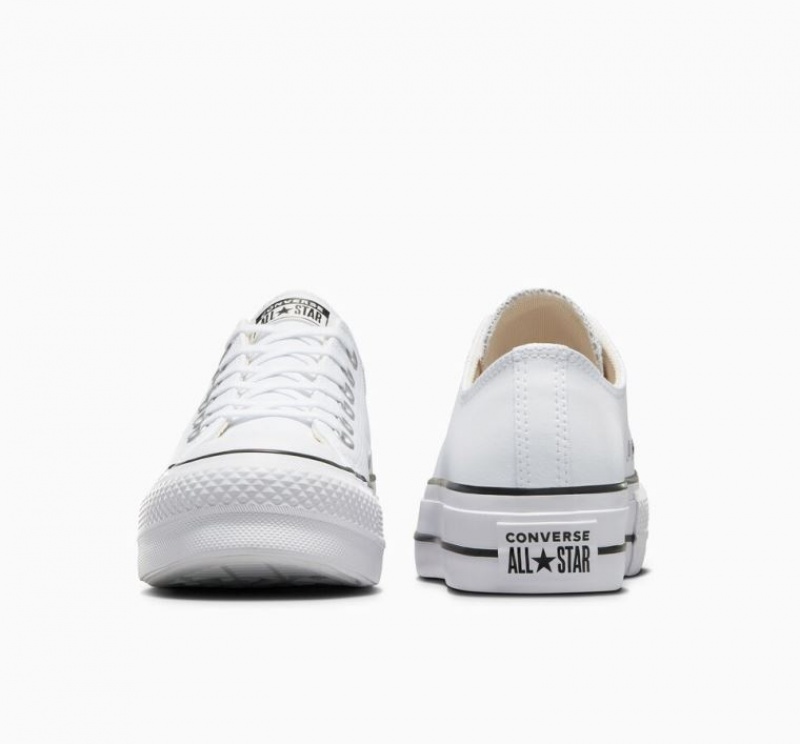 Tenis Plataforma Converse Chuck Taylor All Star Lift Leather Mujer Blancas | COLOMBIA A3850F