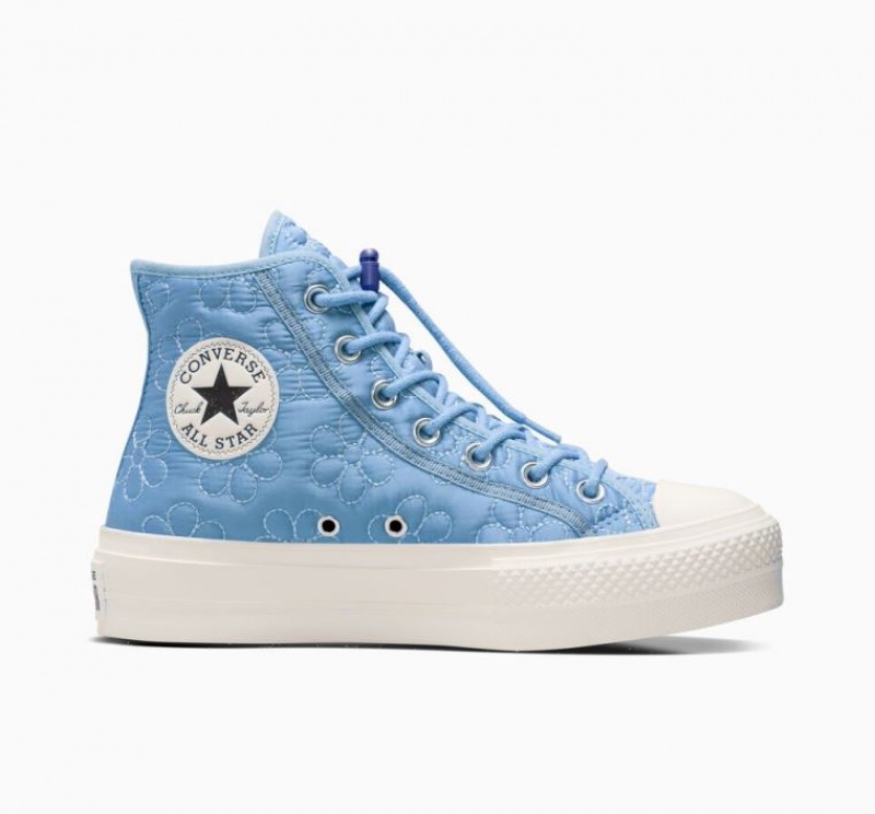 Tenis Plataforma Converse Chuck Taylor All Star Lift Quilted Mujer Azules Claro | COLOMBIA D1783Y