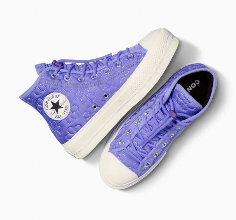 Tenis Plataforma Converse Chuck Taylor All Star Lift Quilted Mujer Azules Claro | COLOMBIA G9081U